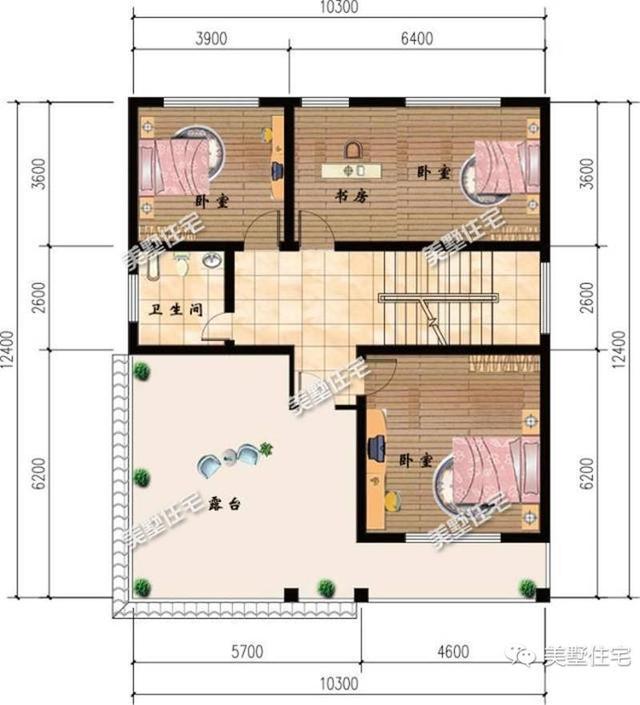 30萬10X12米三層別墅設計圖，7室2廳大露臺，建一棟自己的小房子，感受這身邊的美好