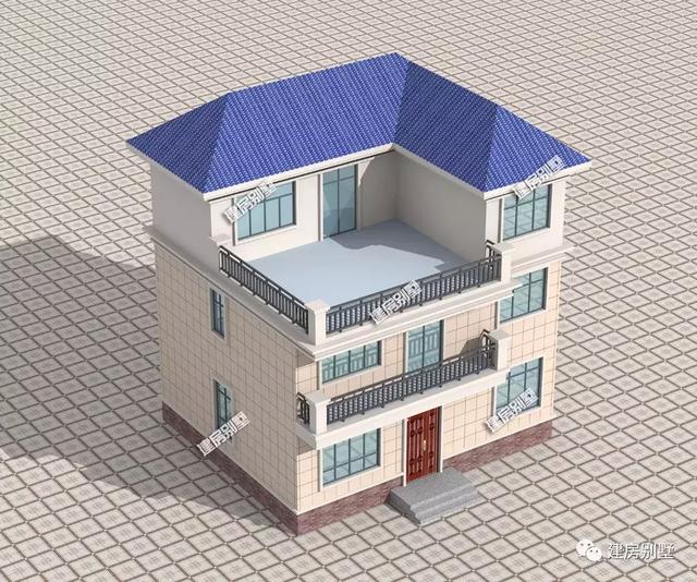 一棟三層現代農村別墅圖，不過于奢侈豪華，而且造價適中美觀實用，給你一個溫暖的家