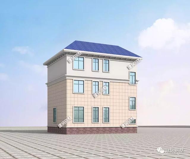 一棟三層現代農村別墅圖，不過于奢侈豪華，而且造價適中美觀實用，給你一個溫暖的家