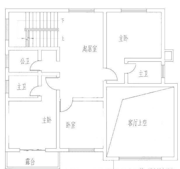 一款歐式田園風格二層別墅設計圖，主體25萬11×11米4廳4臥帶挑空客廳