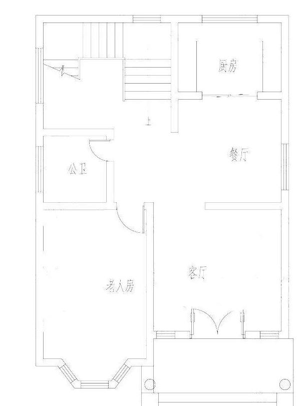 二層農村自建房設計圖開間進深8米×11.3米，采用磚混結構，主體造價25萬左右