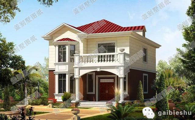 二層農村自建房設計圖開間進深8米×11.3米，采用磚混結構，主體造價25萬左右