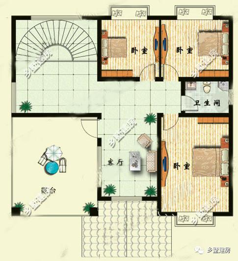 三層農村自建別墅豪宅，挑空大客廳+超大落地窗+旋轉樓梯，你夢寐以求的都有