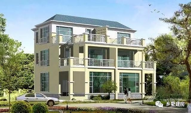 三層農村自建別墅豪宅，挑空大客廳+超大落地窗+旋轉樓梯，你夢寐以求的都有