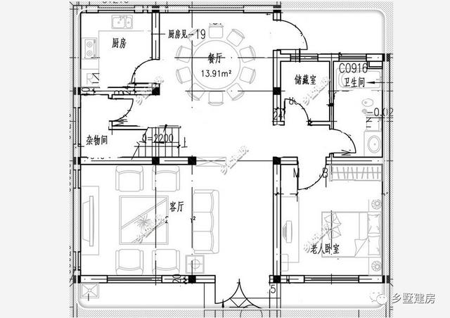 200平田園風(fēng)農(nóng)村自建房別墅設(shè)計(jì)圖，平屋頂與坡屋頂相結(jié)合，趕緊來一棟吧！
