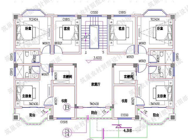 二層雙拼別墅全套施工效果圖，室內布局對稱設計，空間劃分合理，外立面溫暖大氣，一起來看看