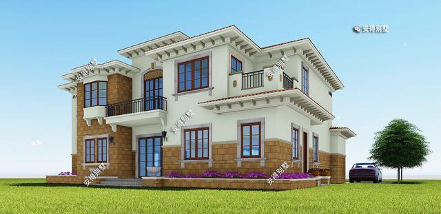 2層歐式別墅設計圖，這樣的外觀和布局，精致也很氣派