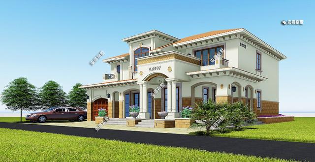 2層歐式別墅設計圖，這樣的外觀和布局，精致也很氣派