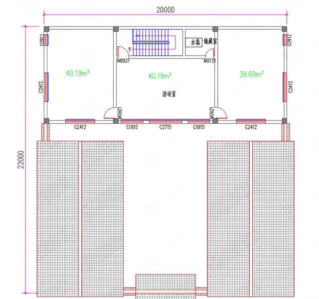 20×22米二層四合院中式別墅設計圖，設置內院、圍墻，有主樓和副樓，私密性極高，仿佛與世隔絕，恬靜淡雅