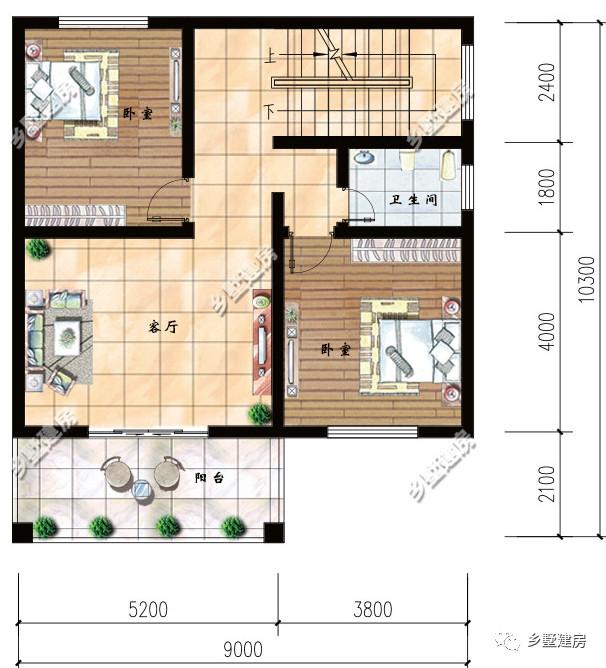 9X10米農村三層別墅設計圖，為小宅基小戶型量身定制，小面積照樣高大上