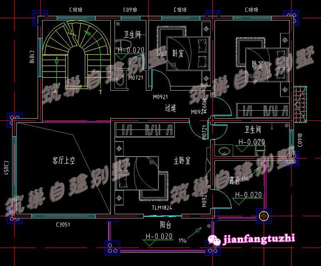 13x10.8米三層自建別墅小洋樓設計圖，磚紅色屋頂+超大落地窗+大露臺，真是太漂亮了