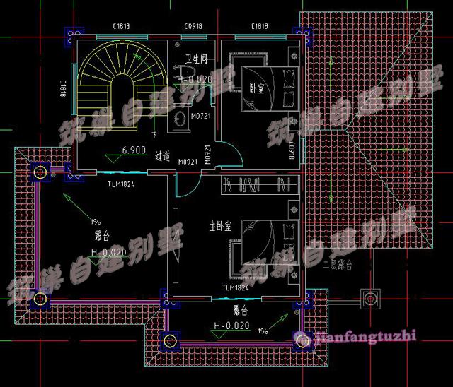 13x10.8米三層自建別墅小洋樓設計圖，磚紅色屋頂+超大落地窗+大露臺，真是太漂亮了