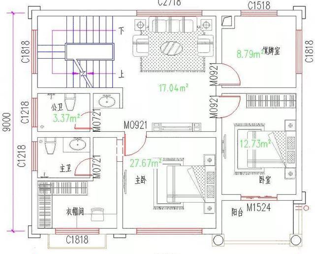 11×9米三層簡歐風(fēng)格別墅設(shè)計圖，屋頂有大露臺，主體造價30萬左右