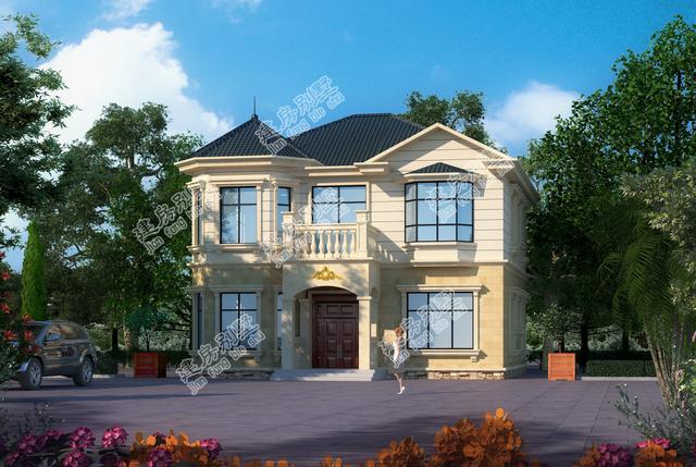 新歐式兩層別墅圖，仿佛童話故事里的小城堡，主體25萬，占地126平方