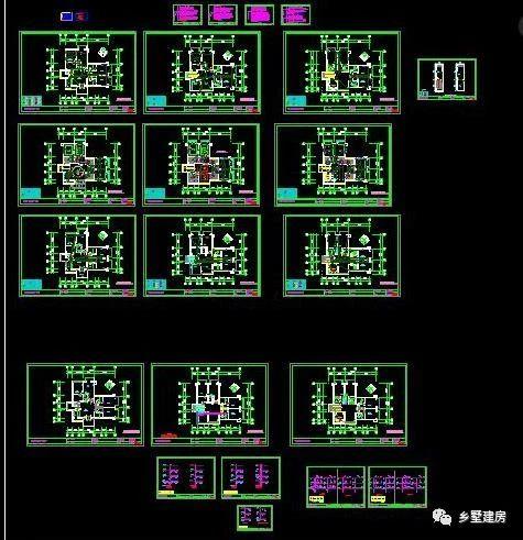 三層農村自建建筑結構水電全套圖紙效果圖