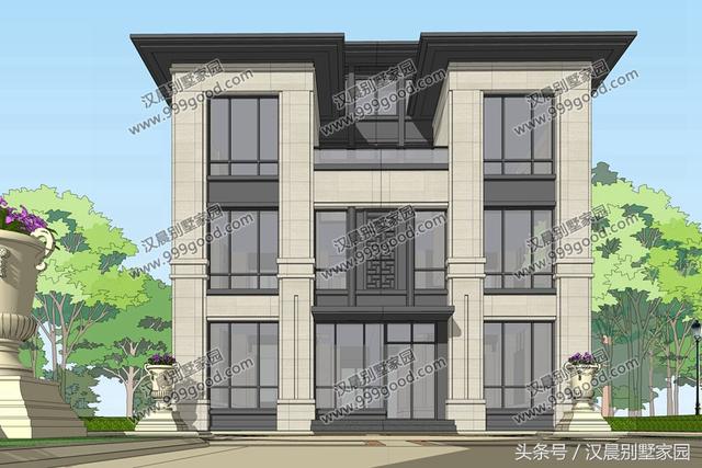 帶院子的新中式風格別墅設計圖，2套設計師的設計方案，總有一套讓你滿意