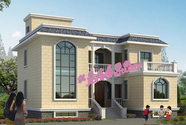 二層農村別墅設計圖，占地面積134平方米，帶KTV+ 健身房，主體造價32萬左右