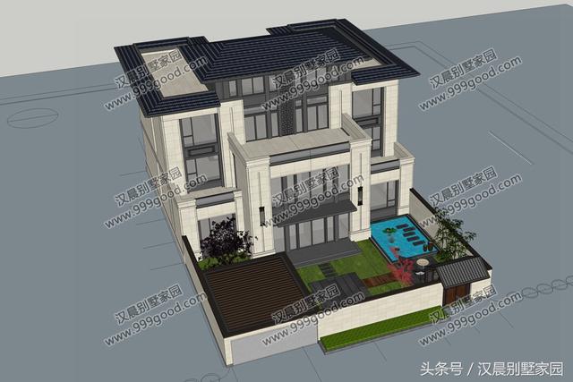 最近大熱的新中式別墅設計圖，新式徽派建筑風還帶院子，這樣的款式還滿意么？