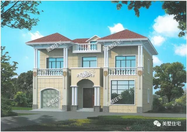 3款造價30萬左右的農村別墅圖，都帶有車庫，氣質絕對不輸豪宅