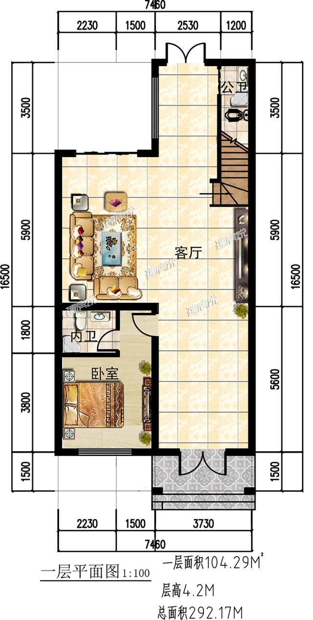 三層私人定制現(xiàn)代風(fēng)別墅圖，開(kāi)間7.5米，外觀明快簡(jiǎn)潔，讓人百看不厭