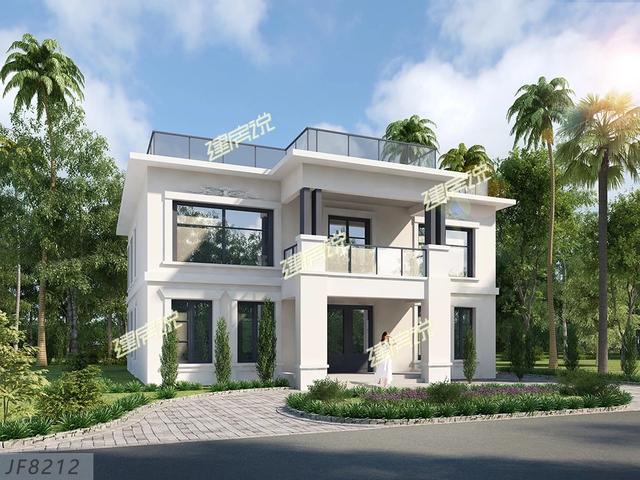 三層私人定制現(xiàn)代風(fēng)別墅圖，開(kāi)間7.5米，外觀明快簡(jiǎn)潔，讓人百看不厭