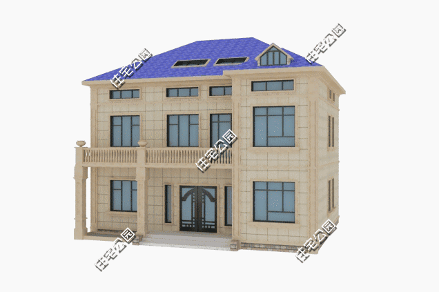 二層半歐式風格別墅設計圖，5室4廳3衛，設計的恰到好處，最適合農村老百姓自建