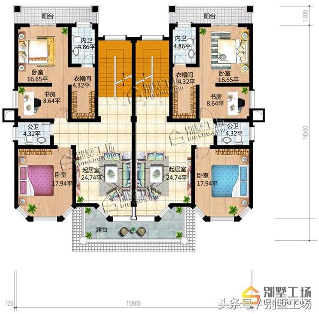 超贊的兄弟雙拼聯排別墅設計圖，建成之后秒殺旁邊的小樓房