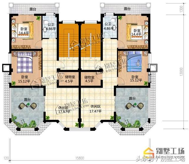 超贊的兄弟雙拼聯排別墅設計圖，建成之后秒殺旁邊的小樓房