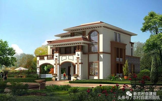 歐式三層別墅設(shè)計(jì)圖，有中式柴火灶，獨(dú)立廚房，滿足你的各種需求