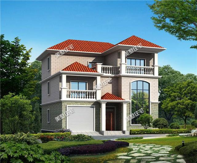 三層農(nóng)村簡歐別墅設(shè)計圖，占地面積127.68平方米，外觀靚，布局設(shè)計好，你心動了嗎？