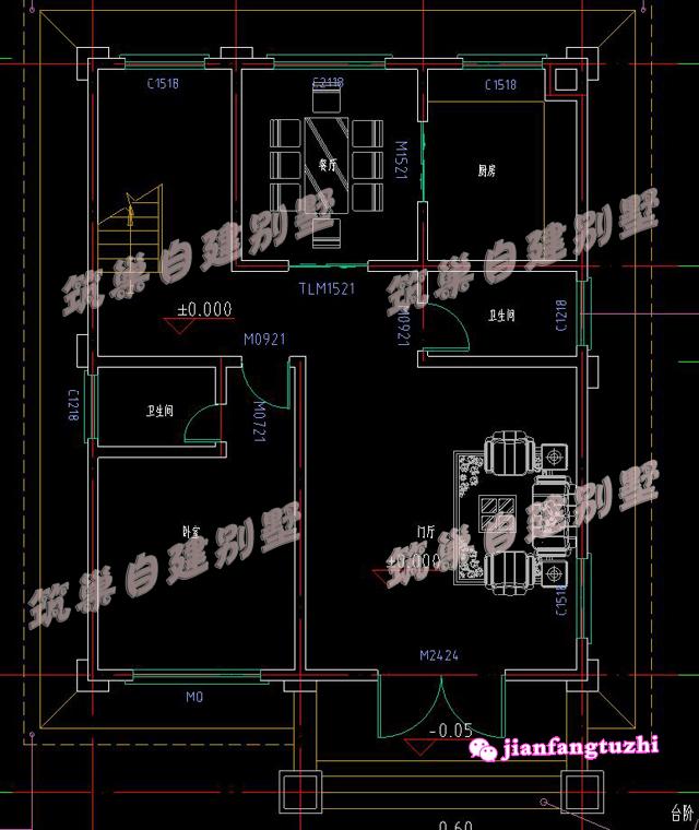 2棟占地約100平米的三層別墅設計圖，適合農村自建房。