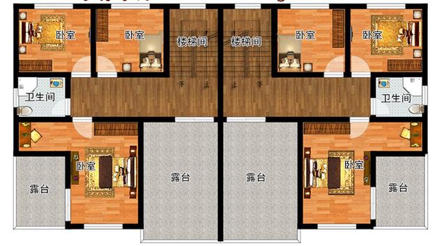 三層兄弟雙拼農村自建房，左右對稱，戶型合理，四平八穩，穩重大氣，農村建房必選