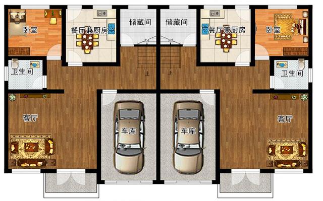 三層兄弟雙拼農村自建房，左右對稱，戶型合理，四平八穩，穩重大氣，農村建房必選