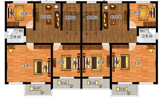 三層兄弟雙拼農村自建房，左右對稱，戶型合理，四平八穩，穩重大氣，農村建房必選