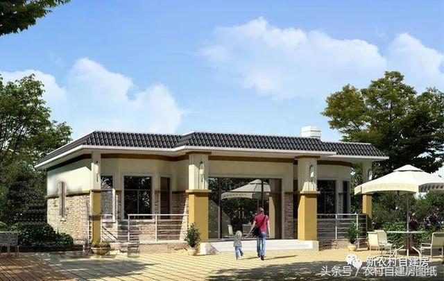 一層農(nóng)村平房別墅設(shè)計(jì)圖，建一棟一層別墅，造價(jià)又低，又能改善父母的住房環(huán)境
