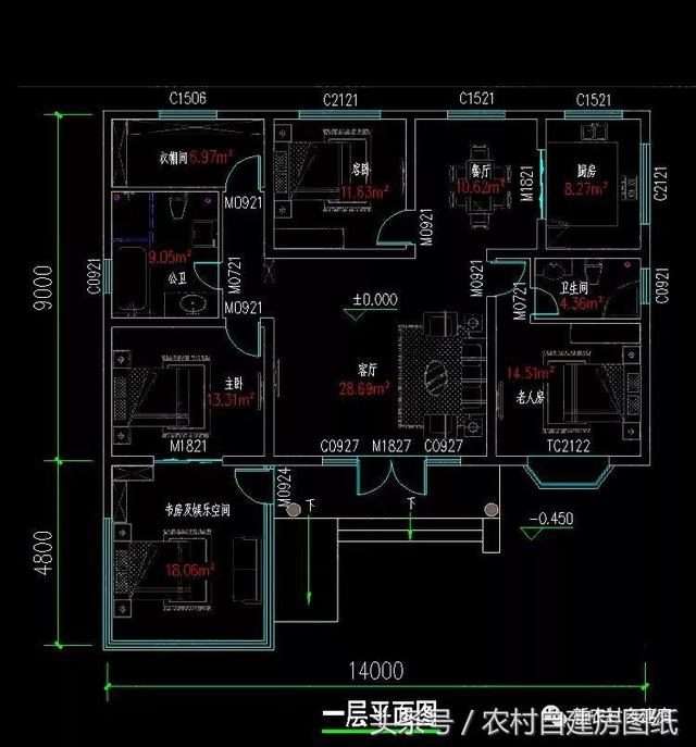 一層農(nóng)村平房別墅設(shè)計(jì)圖，建一棟一層別墅，造價(jià)又低，又能改善父母的住房環(huán)境