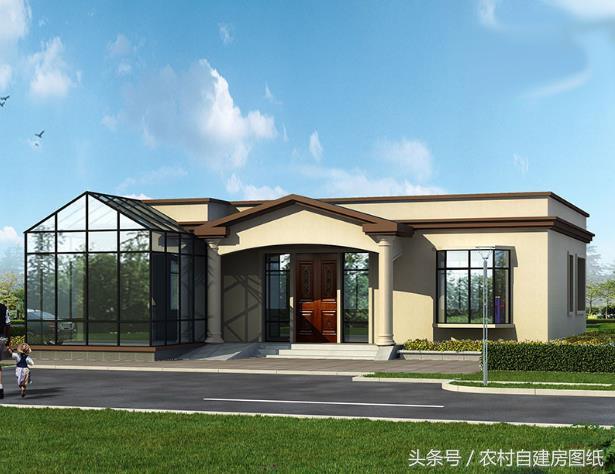 一層農(nóng)村平房別墅設(shè)計(jì)圖，建一棟一層別墅，造價(jià)又低，又能改善父母的住房環(huán)境