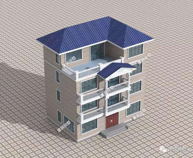 四層農村別墅設計圖，美觀易施工，有備用客房