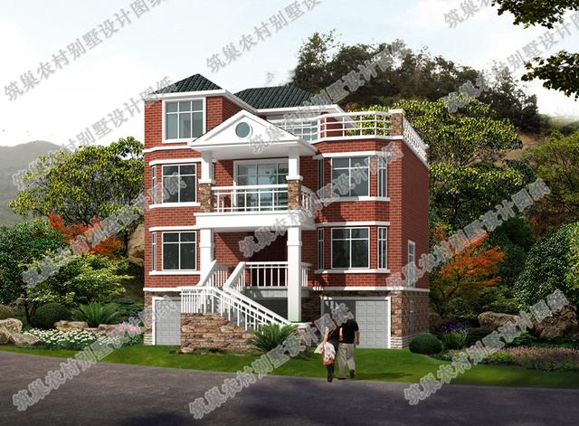 四層農村自建房，帶架空層車庫+天面花園，簡單大氣，造價40萬。