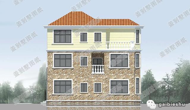 三層農村別墅設計圖，帶花園陽臺+豪華套房，主體造價大概35萬，時尚大氣