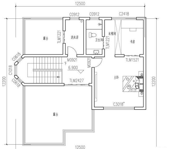三層農村別墅設計圖，帶花園陽臺+豪華套房，主體造價大概35萬，時尚大氣
