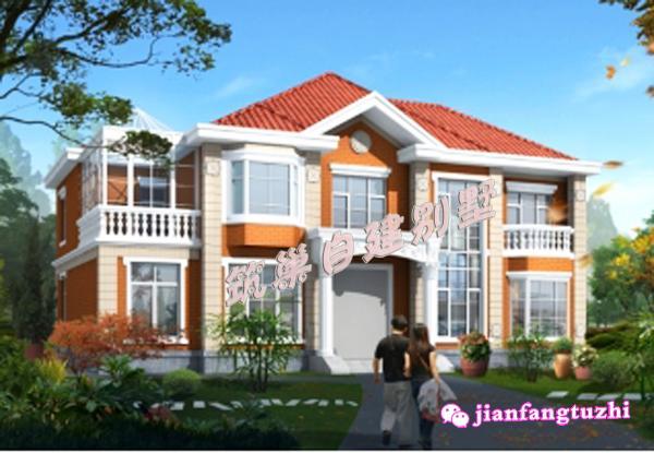 二層農(nóng)村自建別墅設(shè)計(jì)圖，帶鍋爐房+陽光房，適合北方人建造，造價35-40萬。