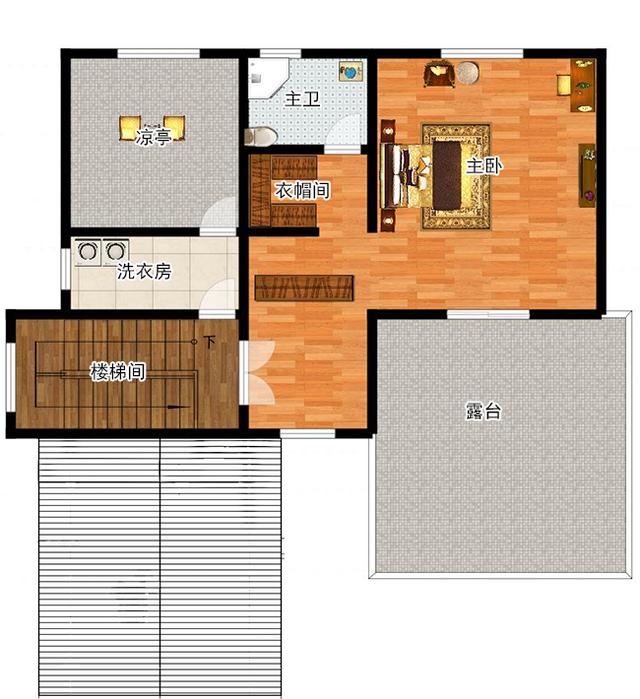 三層復式別墅設計圖，帶露臺，外觀時尚大方，造價30萬。