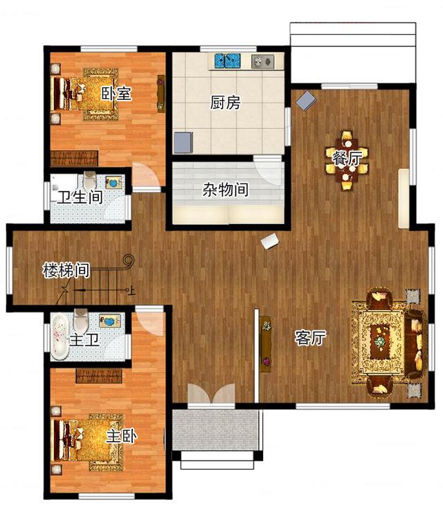 三層復式別墅設計圖，帶露臺，外觀時尚大方，造價30萬。