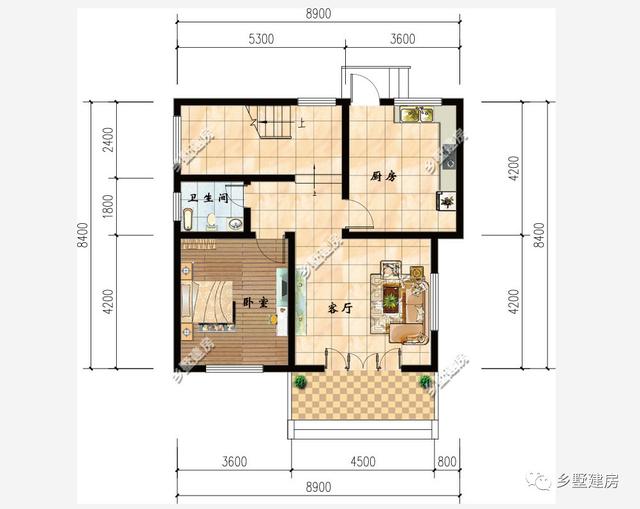 三層簡單的田園風(fēng)自建房，占地面積73.61平方米，讓你享有富有朝氣的慢生活！