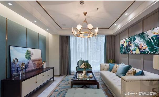 109平清新孔雀綠簡美風，客廳清新孔雀綠優雅有格調，裝修20萬，你心動嗎？