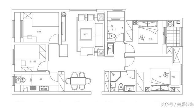 朗悅公園道一號128平四室兩廳戶型裝修設計溫馨，實用，與現代家具的混搭，你喜歡這樣的裝修嗎?