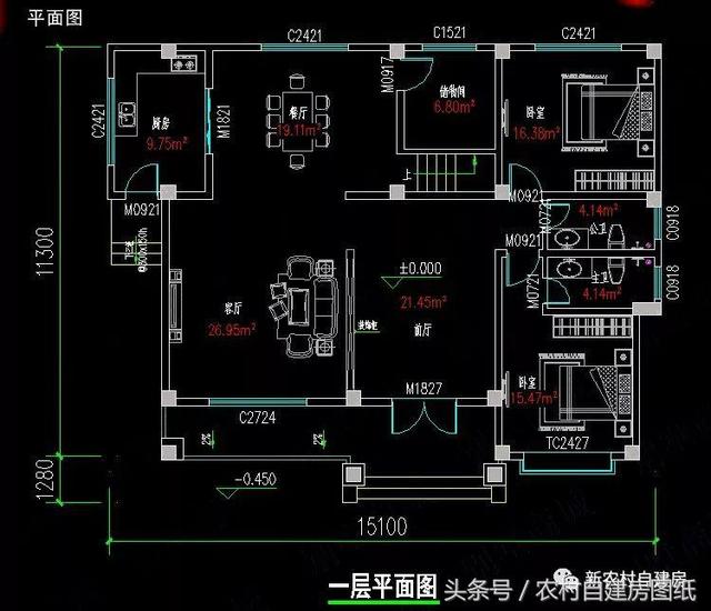 4款農(nóng)村建房別墅設(shè)計(jì)圖，帶獨(dú)立廚房和堂屋，符合農(nóng)村的生活習(xí)慣