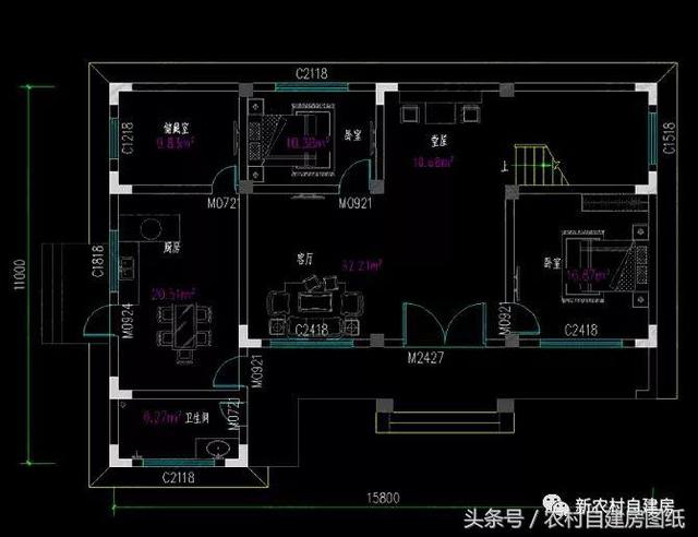 4款農(nóng)村建房別墅設(shè)計(jì)圖，帶獨(dú)立廚房和堂屋，符合農(nóng)村的生活習(xí)慣