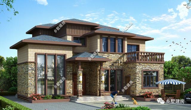 二層農村自建房別墅設計圖，具有現代感，外觀不易過時